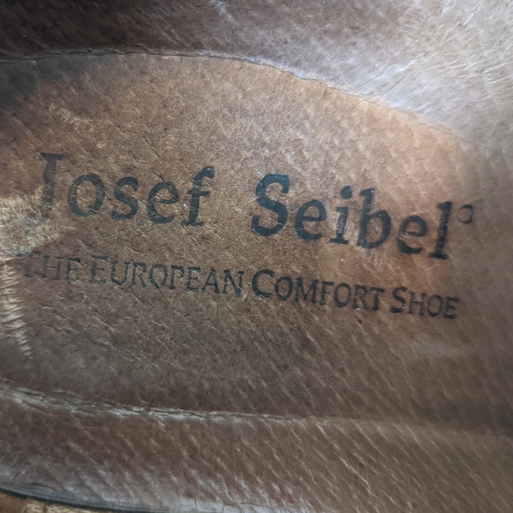 Great Condition: Josef Seibel Brown Leather  Slip-On Dress Shoes Size Me…